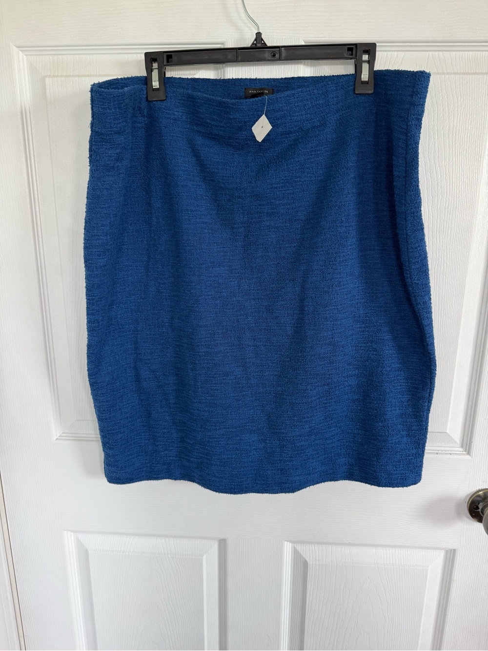 NWT Ann Taylor Factory XXL Blue Textured Pencil Skirt Fall Workwear Office